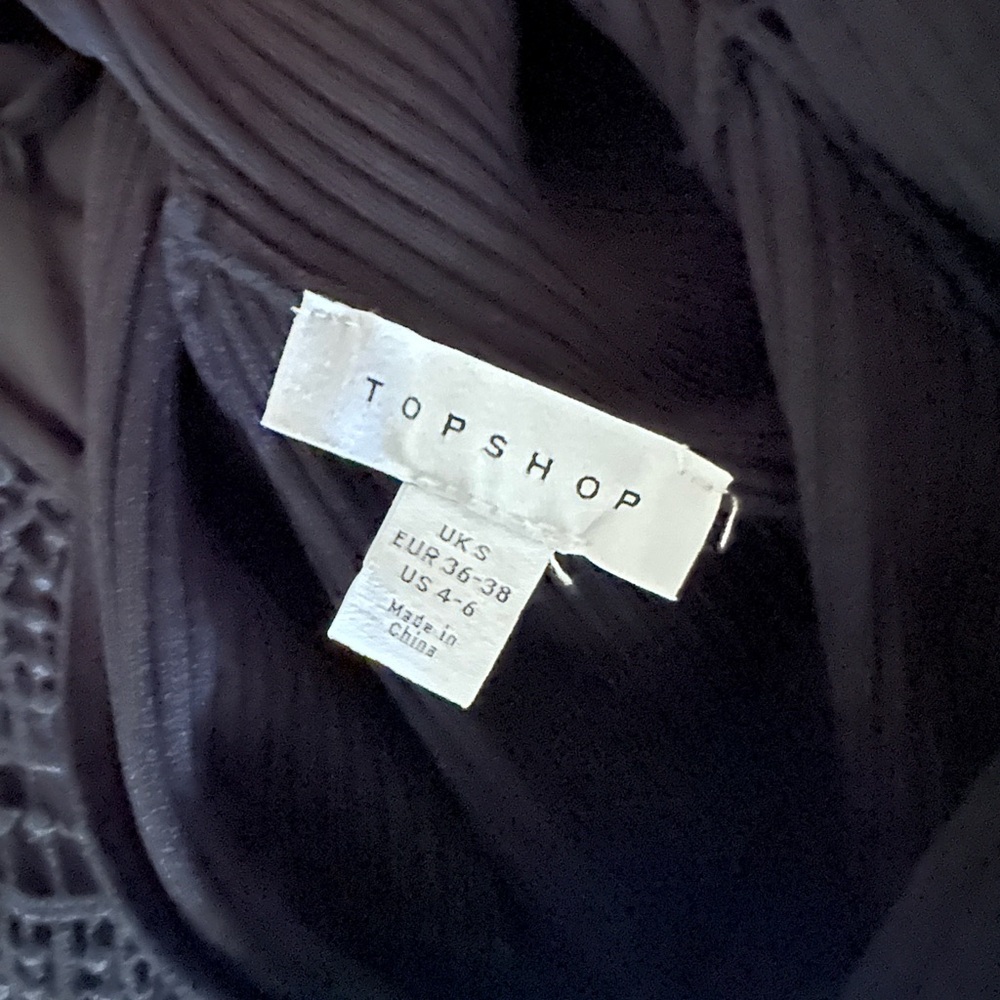 Topshop Black Textured Knit Top - Picture 2 of 2